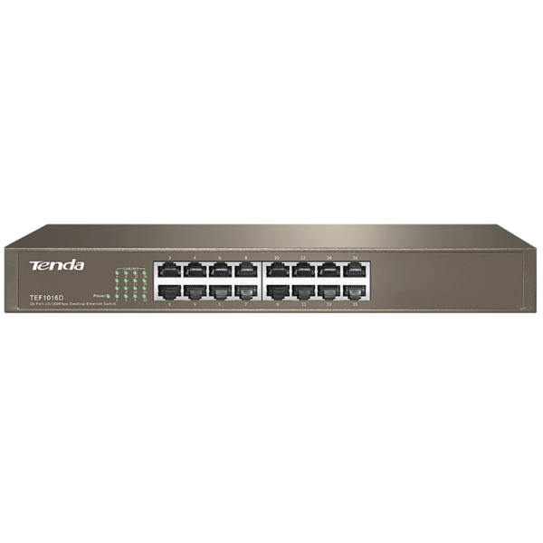 სვიჩი Tenda TEF1016D, 16 Port, Switch, Curry