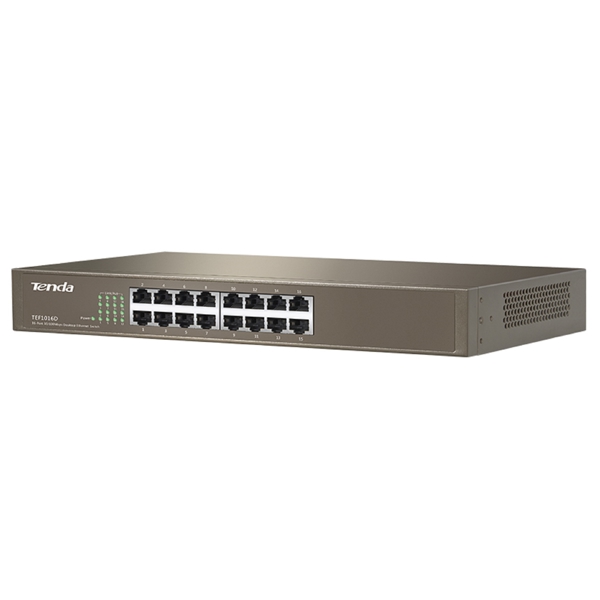 სვიჩი Tenda TEF1016D, 16 Port, Switch, Curry