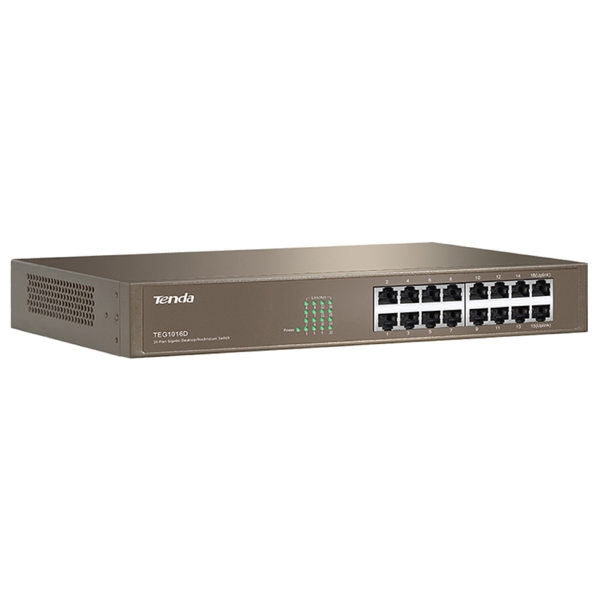 Tenda TEG1016D, 16Port Gigabit, Switch, Curry