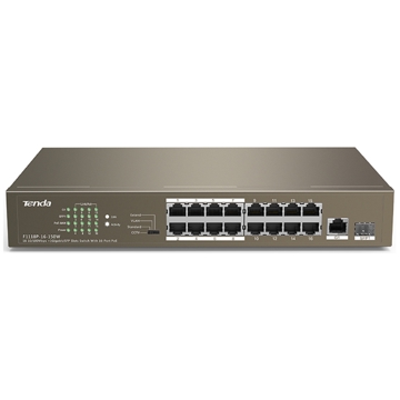 TEF1118P-16-150W, 16Port, PoE+Switch, Curry