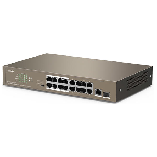 TEF1118P-16-150W, 16Port, PoE+Switch, Curry