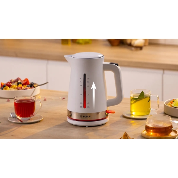 ელექტრო ჩაიდანი Bosch TWK4M221, 2400W, 1.7L, Electric Kettle, White