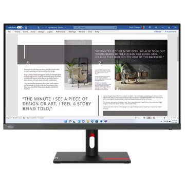 მონიტორი Lenovo 63DFKAT4EU ThinkVision S27i-30, 27", Monitor, FHD, IPS, HDMI, VGA, Black