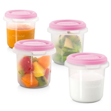 ჰერმეტული კონტეინერი Miniland 89239 Hermisized, Container Set, Roze