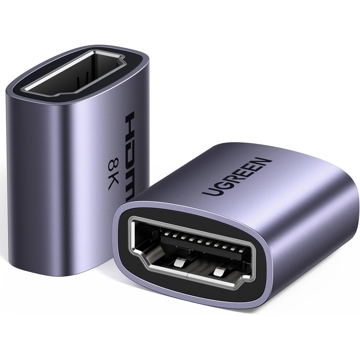 ადაპტერი UGREEN HD159 (90594), 2pcs, HDMI Female to HDMI Female Adapter, Grey