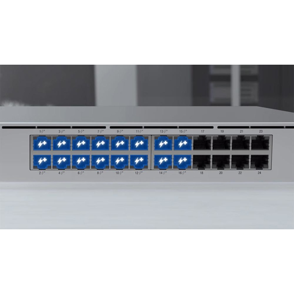 Ubiquiti USW-24-POE, 24-Port Gigabit, PoE + Switch, Silver