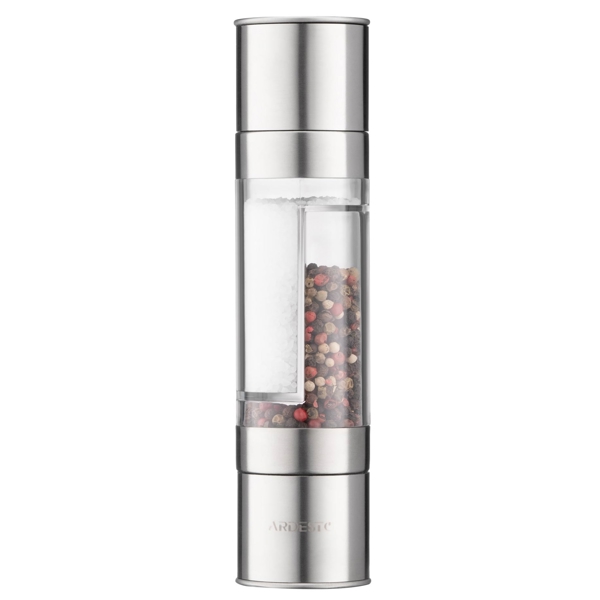 Ardesto AR2102SS Gemini, Salt And Pepper Mill, Transparent/Stainless Steel