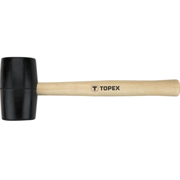 რეზინის ჩაქუჩი Topex 02A347, Rubber Hammer, Black/Wood