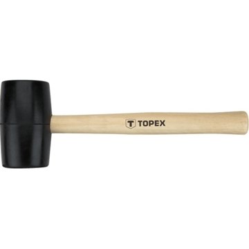 რეზინის ჩაქუჩი Topex 02A345, Rubber Hammer, Black/Wood