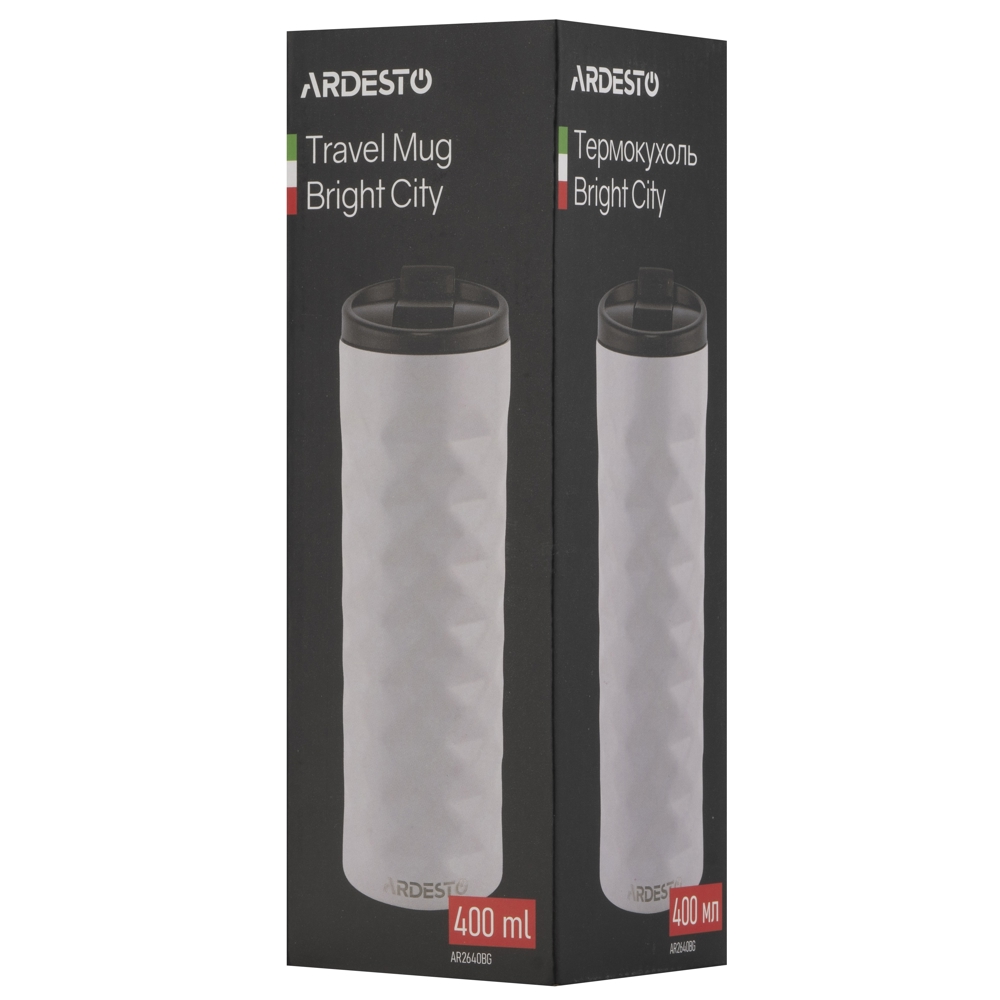 თერმოსი Ardesto AR2640BG Bright City, 0.4l, Thermal Mug, Beige