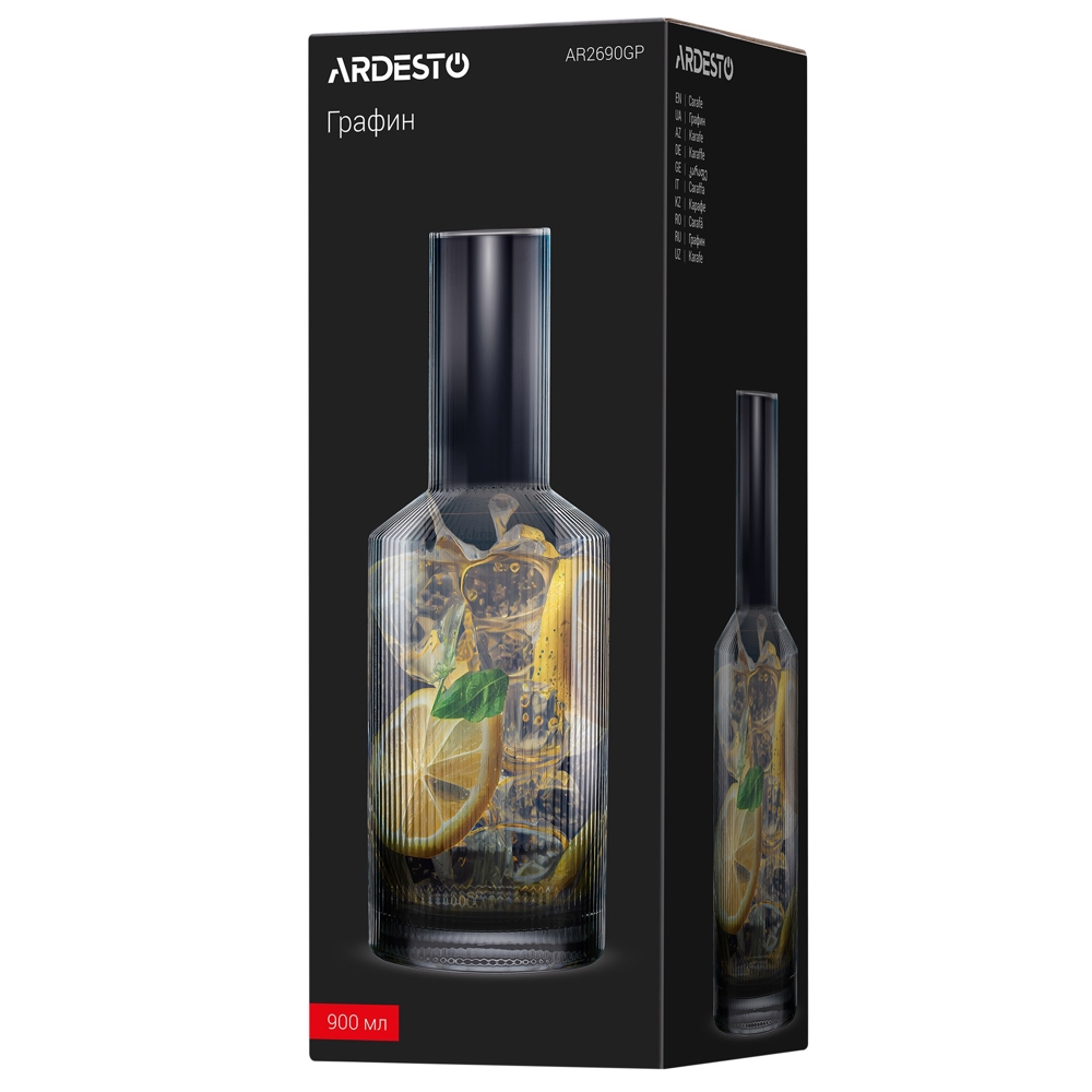 დოქი Ardesto AR2690GP Carafe Graphite, 0.8l, decanter, Smoky