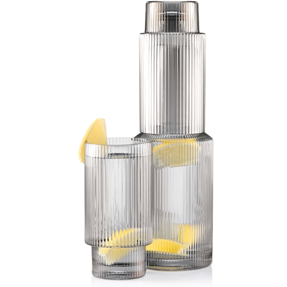 Ardesto AR2638SG Graphite, 0.38l, 2Pcs, Long Glasses Set, Smoky