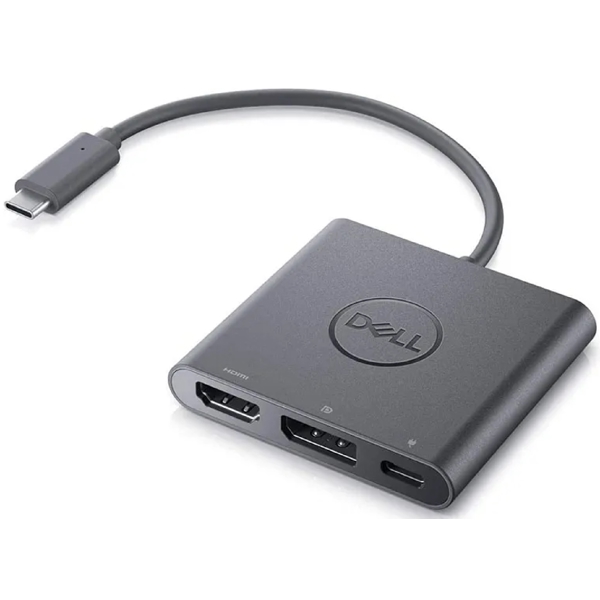 USB ადაპტერი Dell 470-AEGY, USB-C Male to HDMI/DP, Adapter, Grey