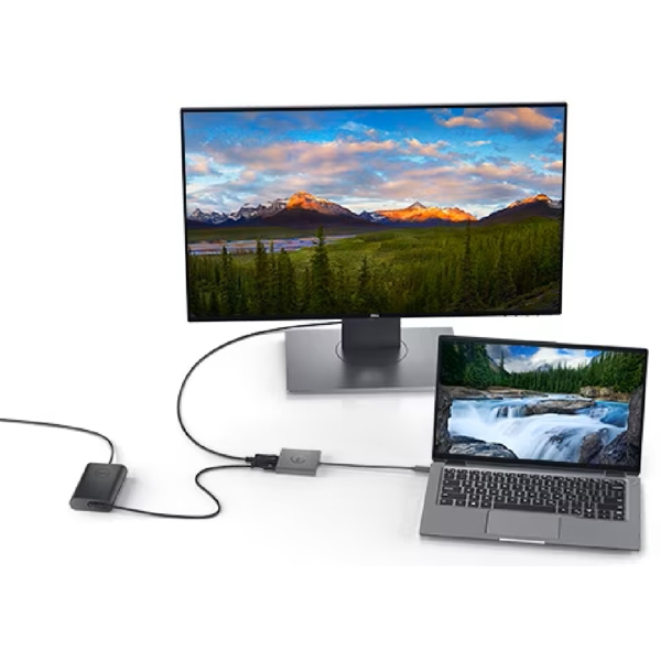 USB ადაპტერი Dell 470-AEGY, USB-C Male to HDMI/DP, Adapter, Grey