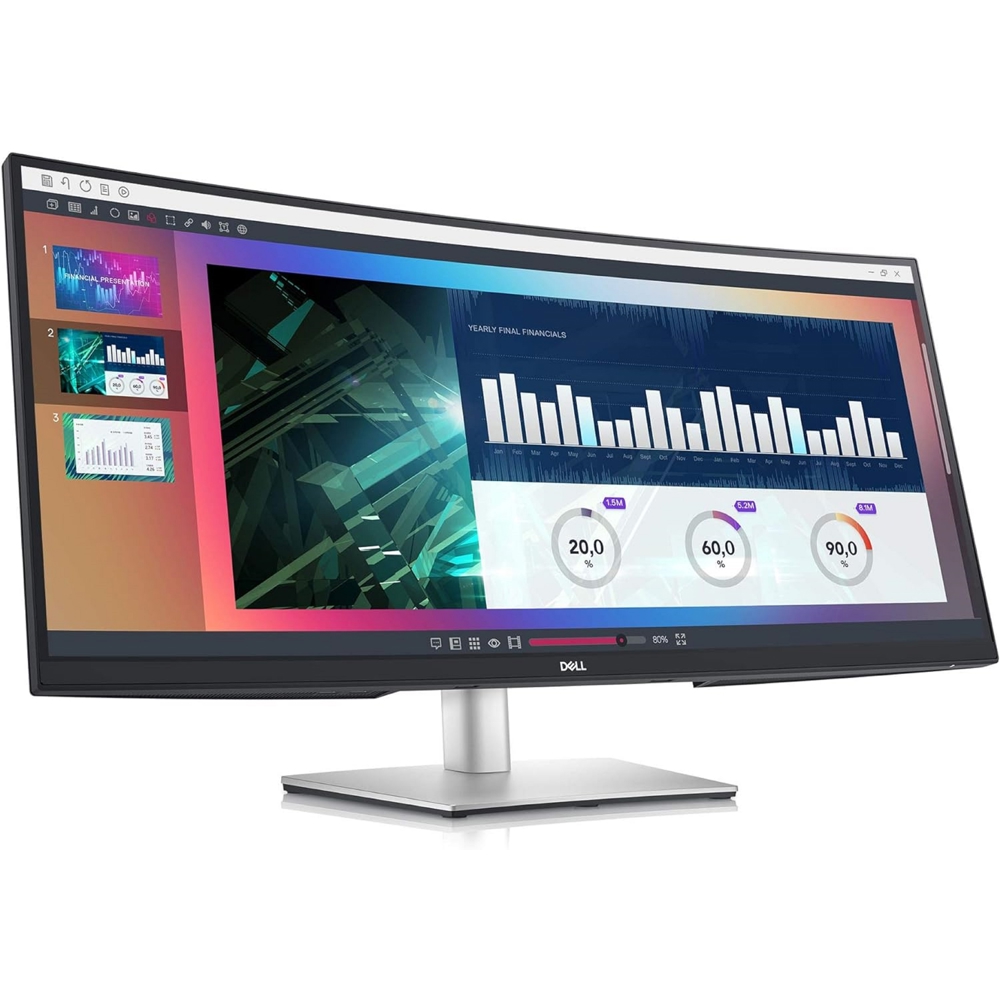 Dell 210-BFOB P3424WEB 34, 34", Curved Monitor, UWQHD, IPS, HDMI, USB, USB-C, DP, Silver