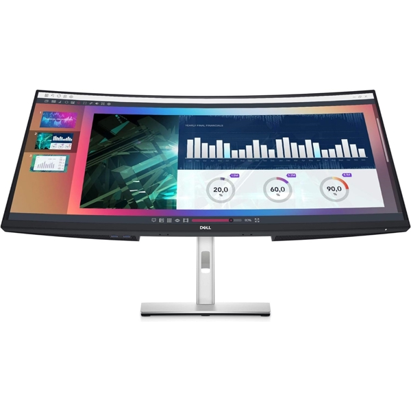 Dell 210-BFOB P3424WEB 34, 34", Curved Monitor, UWQHD, IPS, HDMI, USB, USB-C, DP, Silver