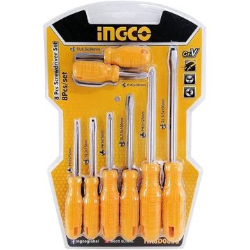 Ingco HKSD0858, 8Pcs Professional Tool Set, Orange