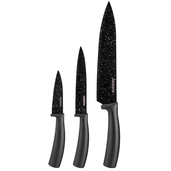 დანების ნაკრები Ardesto AR2103BB Black Mars, 3Pcs, Knife Set, Black