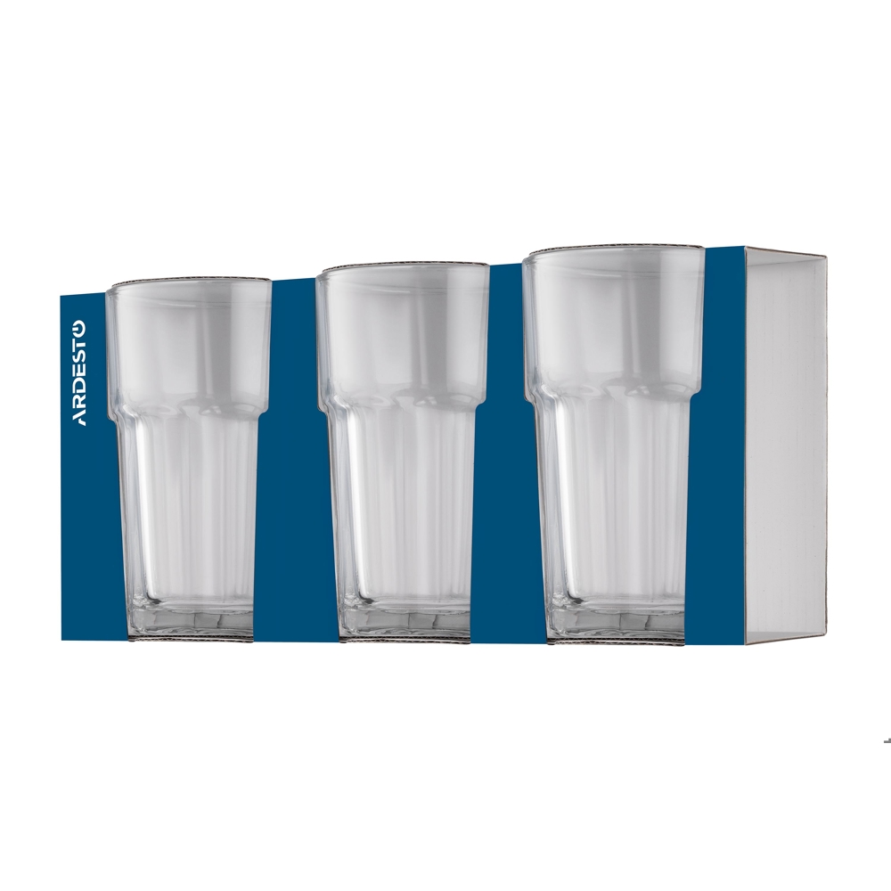 ჭიქების ნაკრები Ardesto AR2636LS Salerno, 0.36l, 3Pcs, Long Glasses Set, Transparent