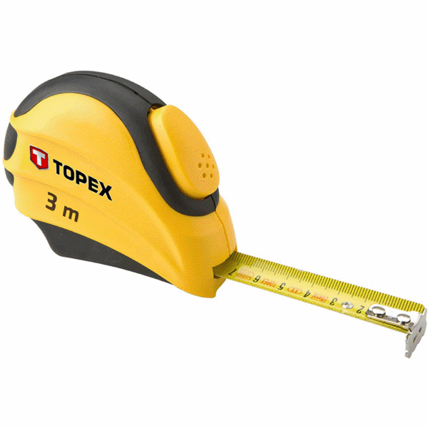 საზომი ლენტი Topex 27C385, 5M, Measuring Tape, Black/Yellow