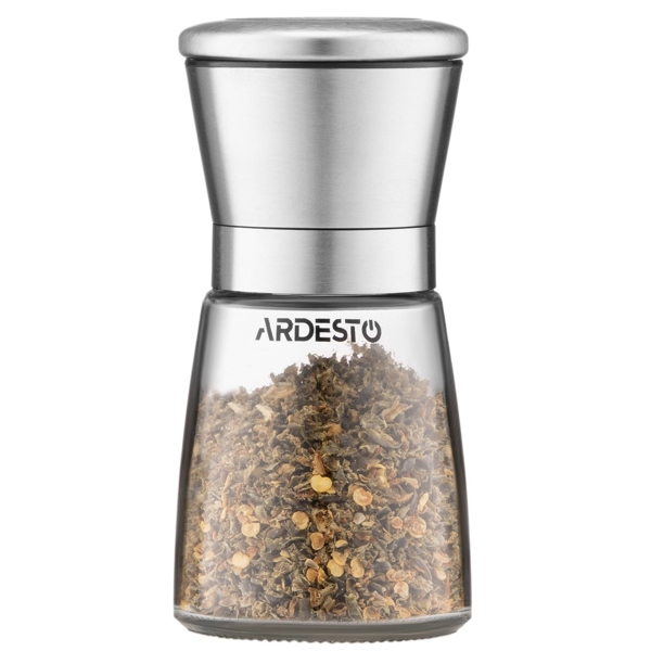 საფქვავი Ardesto AR2101SS Gemini, Salt And Pepper Mill, Transparent/Stainless Steel