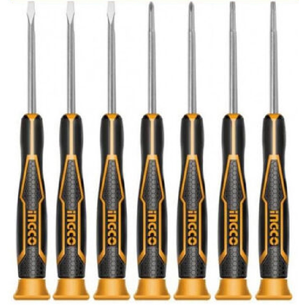 ხელსაწყოების ნაკრები Ingco HKSD0718, 7Pcs Professional Tool Set, Black/Orange