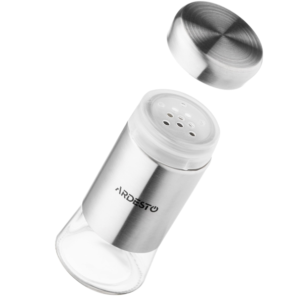 Ardesto AR1511SS Gemini, Spices Shakers Set, Transparent/Stainless Steel