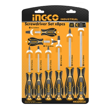 ხელსაწყოების ნაკრები Ingco HKSD0828, 8Pcs Professional Tool Set, Black/Orange