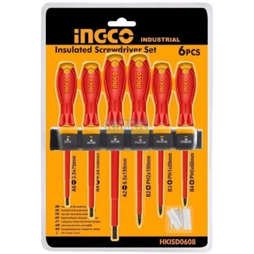 ხელსაწყოების ნაკრები Ingco HKISD0608, 6Pcs Professional Tool Set, Red