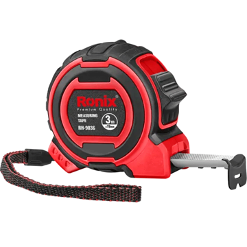 საზომი ლენტი Ronix RH-9036, 3M, Measuring Tape, Black/Red