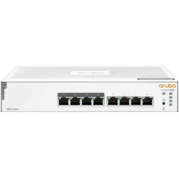 სვიჩი Aruba JL811A Instant On 1830, 8-Port Gigabit, PoE+ Switch, White