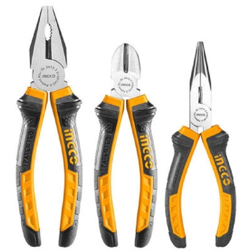 ხელსაწყოების ნაკრები Ingco HKPS08318, 3Pcs Professional Tool Set, Black/Orange