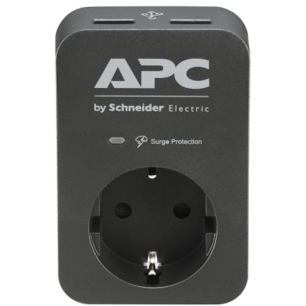 ადაპტერი APC PME1WU2B-GR Essential, 1 Socket, USB-A, Black