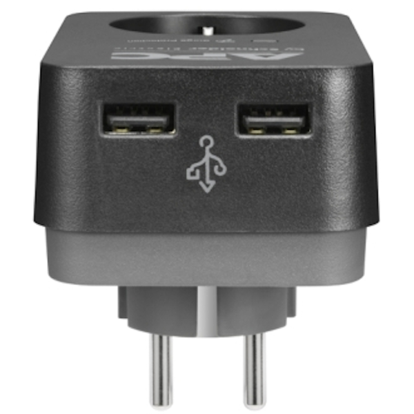 ადაპტერი APC PME1WU2B-GR Essential, 1 Socket, USB-A, Black