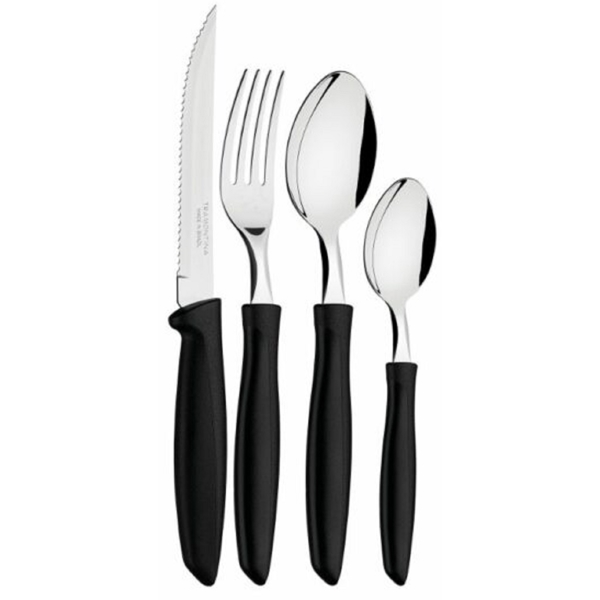 დანა-ჩანგლის ნაკრები Tramontina 23498/001 Plenus, 16Pcs, Tableware Set, Black