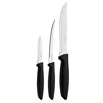 Tramontina 23498/013 Plenus, 3Pcs, Knife Set, Black