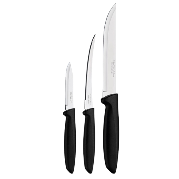 Tramontina 23498/013 Plenus, 3Pcs, Knife Set, Black