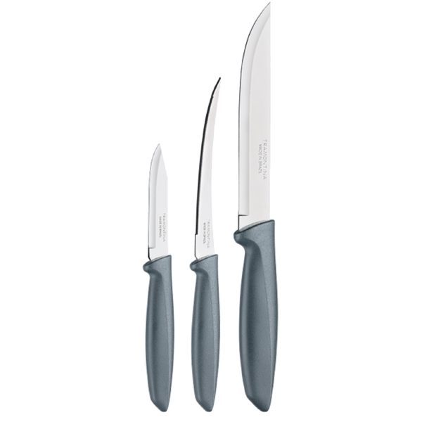 დანების ნაკრები Tramontina 23498/613 Plenus, 3Pcs, Knife Set, Grey
