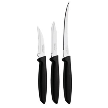 Tramontina 23498/012 Plenus, 3Pcs, Knife Set, Black