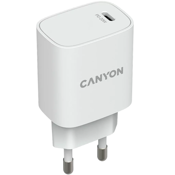 დამტენი Canyon CNE-CHA20W02, 20W, Type-C, White