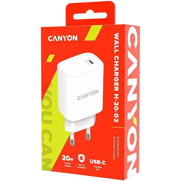 Canyon CNE-CHA20W02, 20W, Type-C, White