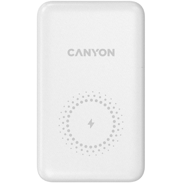 პორტატული დამტენი Canyon CNS-CPB1001W, 10000mAh, USB-C, USB-A, Power Bank, White