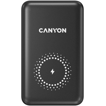 პორტატული დამტენი Canyon CNS-CPB1001B, 10000mAh, USB-C, USB-A, Power Bank, Black