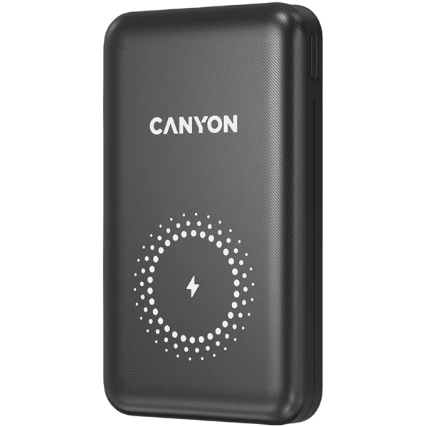 პორტატული დამტენი Canyon CNS-CPB1001B, 10000mAh, USB-C, USB-A, Power Bank, Black