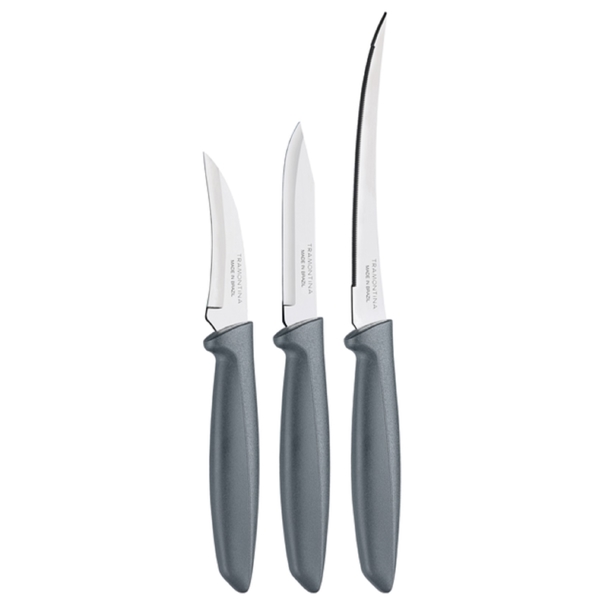 დანების ნაკრები Tramontina 23498/612 Plenus, 3Pcs, Knife Set, Grey