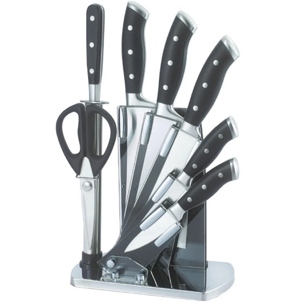 დანების ნაკრები Arshia K133-2628, 8Pcs, Knife Set, Silver/Black