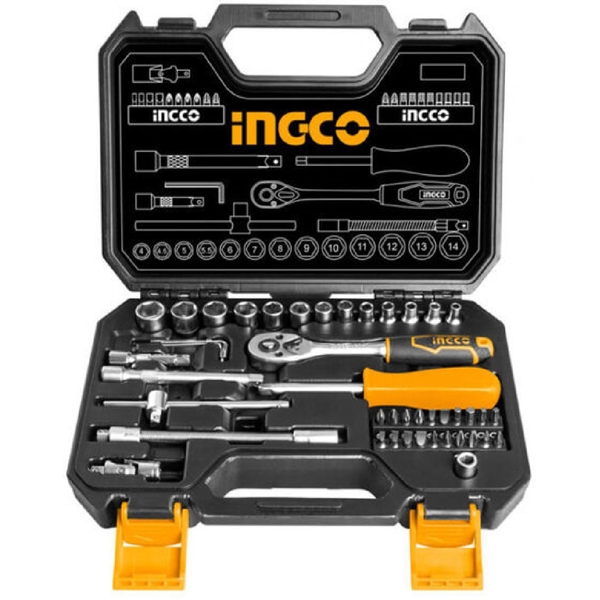 Ingco HKTS14451, 45Pcs Professional Tool Set, Silver