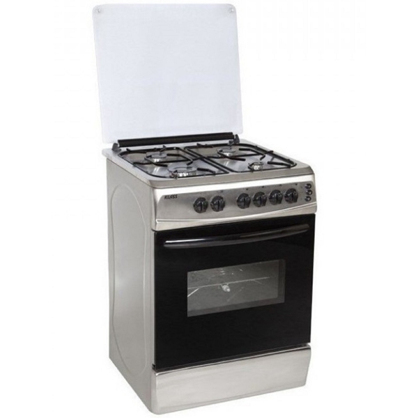 გაზქურა Cron TG6640GC Inox, 4 Gas, Oven, Inox