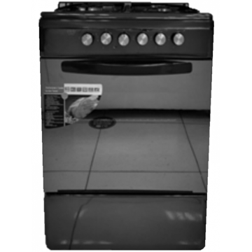 გაზქურა Evii G6005 CA, 4 Gas, Oven, Black