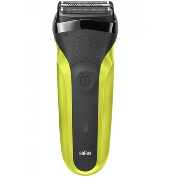 Braun 300 BLK/VTGRN/D, Electric Shaver, Black/Yellow